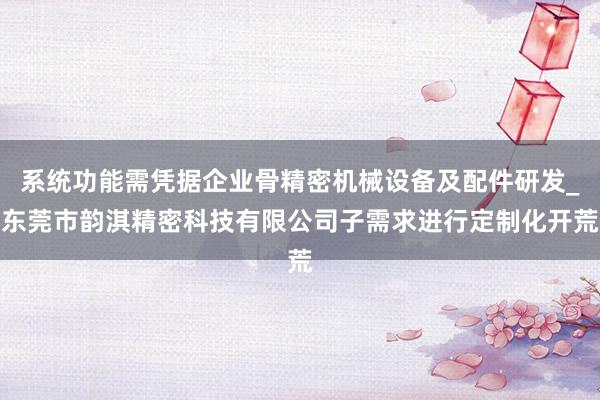 系统功能需凭据企业骨精密机械设备及配件研发_东莞市韵淇精密科技有限公司子需求进行定制化开荒